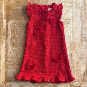 Rare Editions Red Sequin Bow Dress size 6x